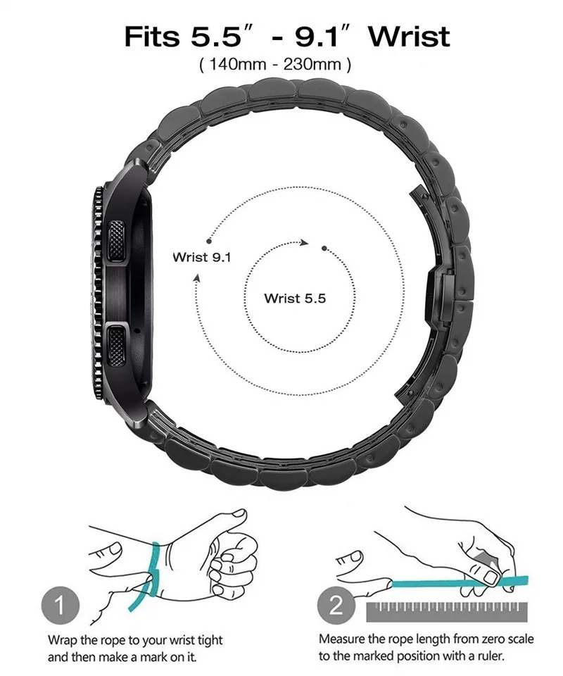 Ремешок из нержавеющей стали для Samsung Galaxy Watch 3 41 мм 45 46 42 браслет Active2 40 44 Amazfit GTR 22 20
