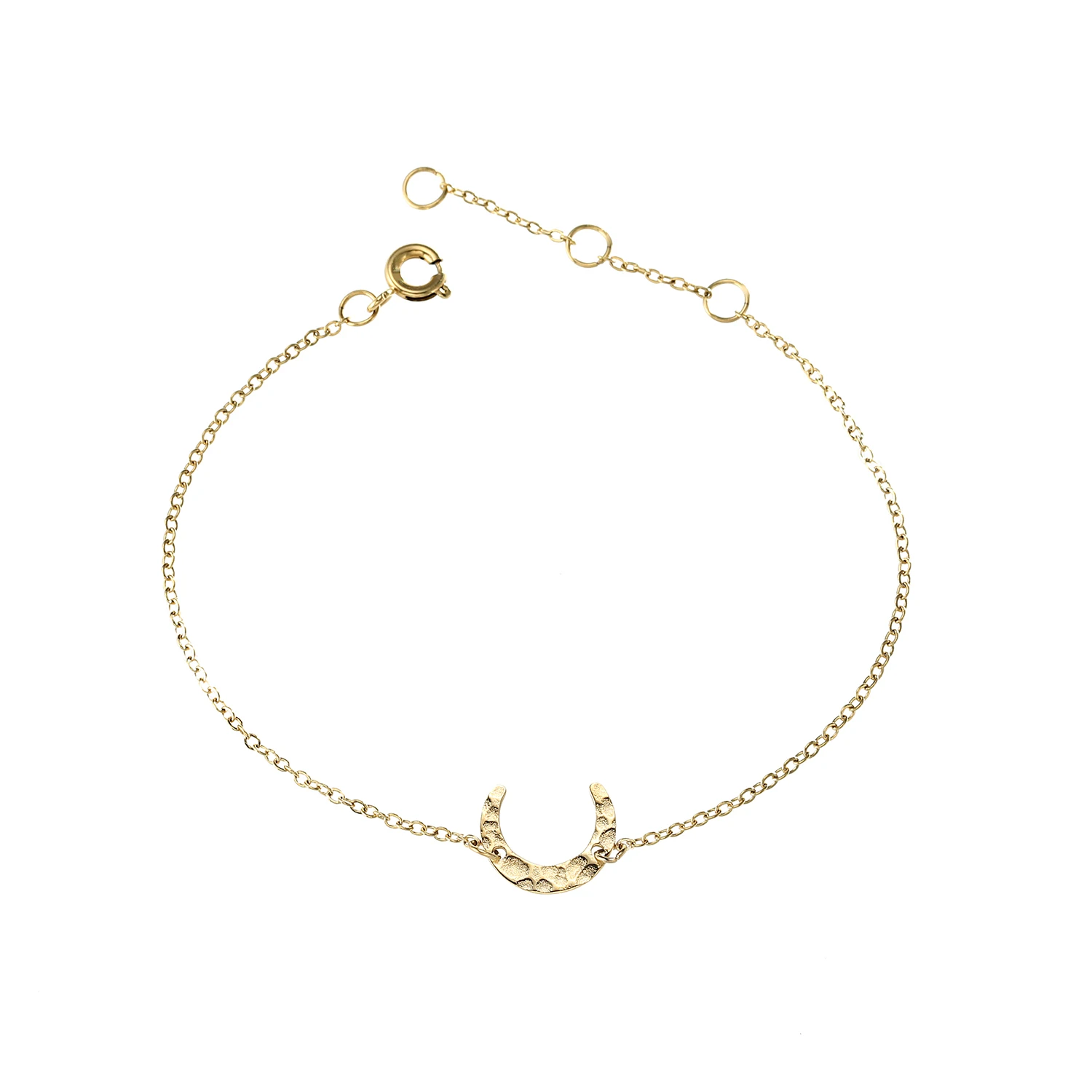 

7Rings Minimalist Modern Style Moon Shape Plate With Texture Bracelet for Women