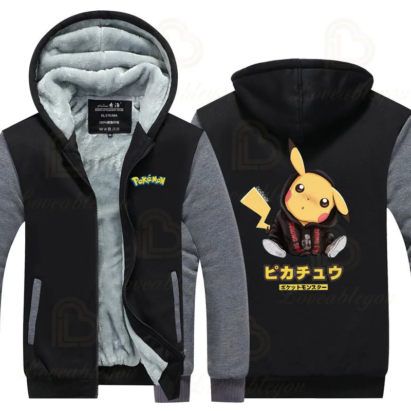 

Pika Superheroes Cosplay Costume Hoodies Anime Autumn Tracksuit Sweatshirt Men Sport Noctilucous Winter Collar Cap Zipper Hoody