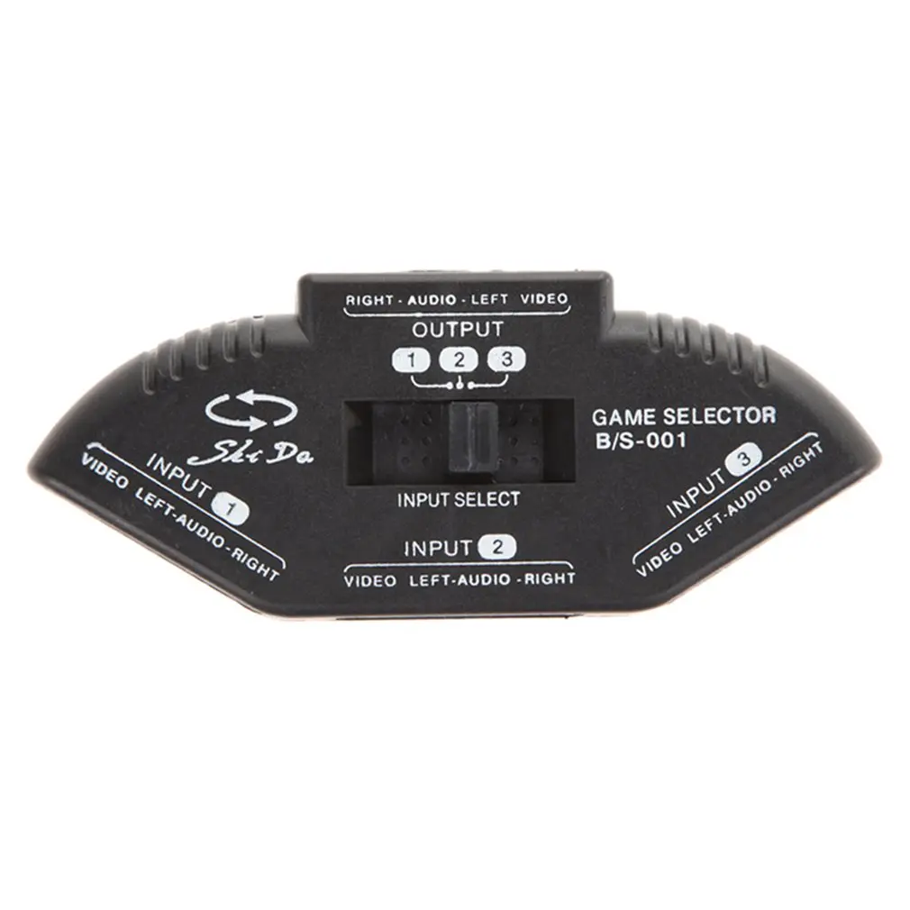 3-полосный Аудио Видео AV RCA черный переключатель сплиттер с/3 кабелем | Электроника