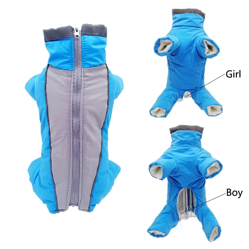 Winter Clothes for Dogs Warm Fleece Pet Jumpsuit Trousers Male/ Female Reflective Puppy Down Jacket Small Dog Clothing |
