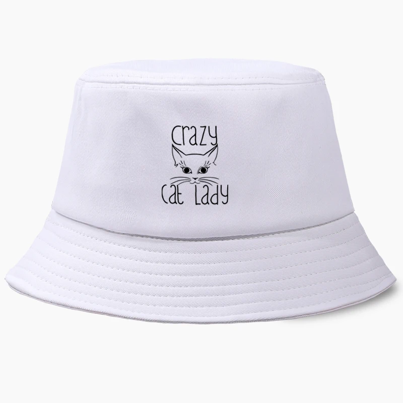 Crazy Cat Lady забавный слоган дамская шляпа Панама Мужская кепка женская мужская Боба