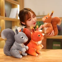 simulation squirrel plush toy doll cute cartoon sitting squirrel doll childrens doll birthday gift cute plush kawaii plushie