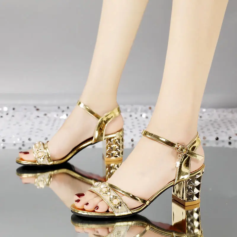 Cresfimix sandalias de mujer Женские модные милые золотистые босоножки высокого качества с
