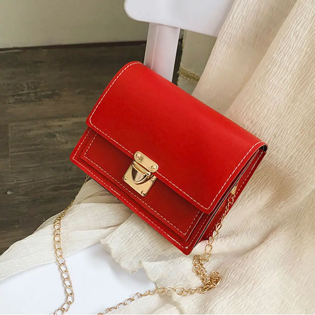 Women's PU leather shoulder bag fashion solid Messenger portable mini handbag purse | Багаж и сумки