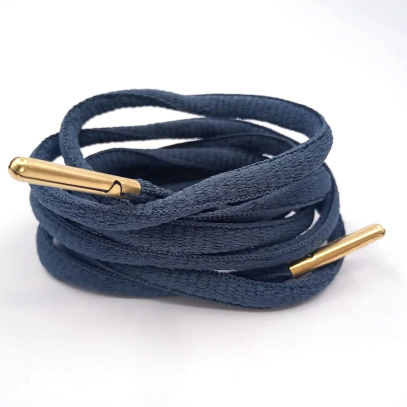 15 blue Gold Аксессуары для обуви, шнурки для обуви, белые, круглые, мужские, плоские, замочки, Круглые, Сникеры, кружева, офсетные, кордон, 4 цвета, металлическая головка - Цвет: 15 blue Gold