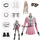 Аниме Костюм Миу ирума Косплей парики Danganronpa V3: убийство гармонии женский матросский костюм Хэллоуин карнавальные униформы наборы