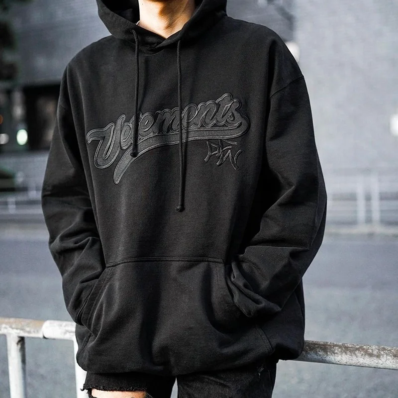 

Мужская толстовка с капюшоном и вышивкой, большие размеры