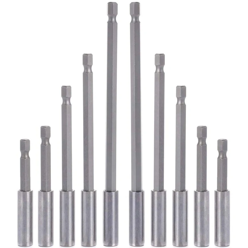 10 Pieces Magnetic Bit Holder Extension 1/4 Inch Hex Shank Quick Release Screwdriver Drill Set | Электроника