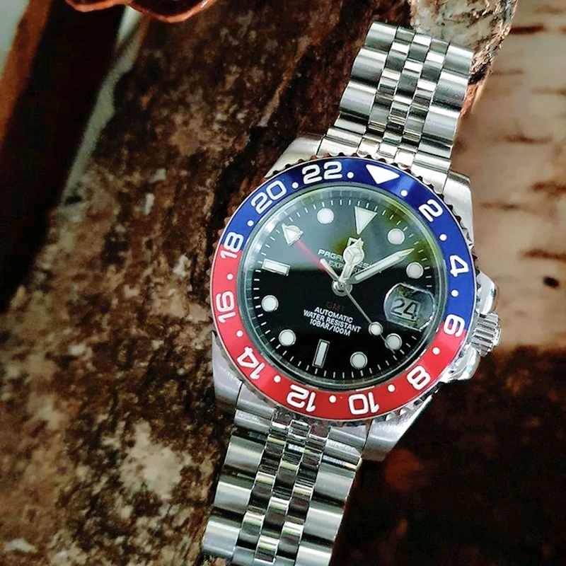 

2021 New PAGANI DESIGN Luxury Men GMT Automatic Machinery Watch 40MM Ceramic bezel Jubilee Strap Sapphire 100M Waterproof Clock