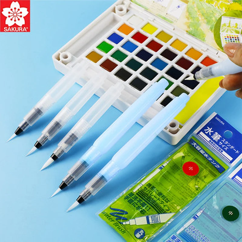 1 шт. японская перьевая ручка SAKURA QR однотонные пигменты акварели мягкий мех