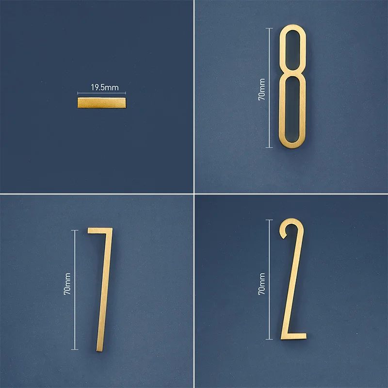 7 см латунный номер дома отель офис двери адрес для цифровой наружный знак