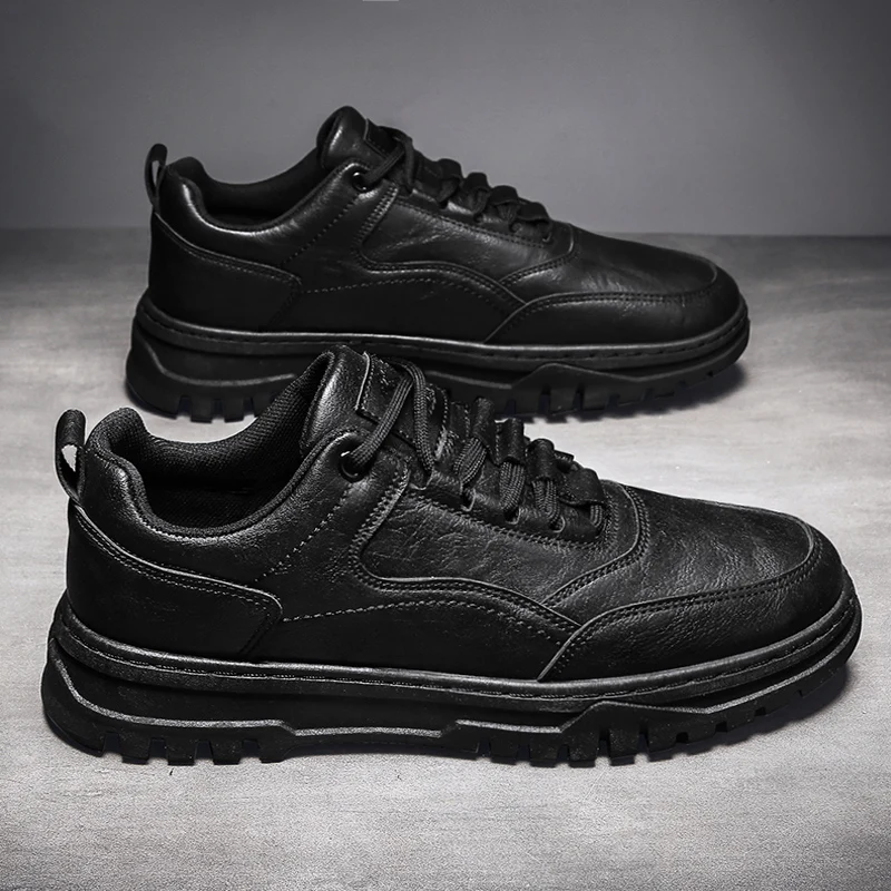 

Winter Boots, Casual Shoes, Men's Work Clothes, Pure Black Tide Boots, Men's British Style Boots, Fashion Shoes