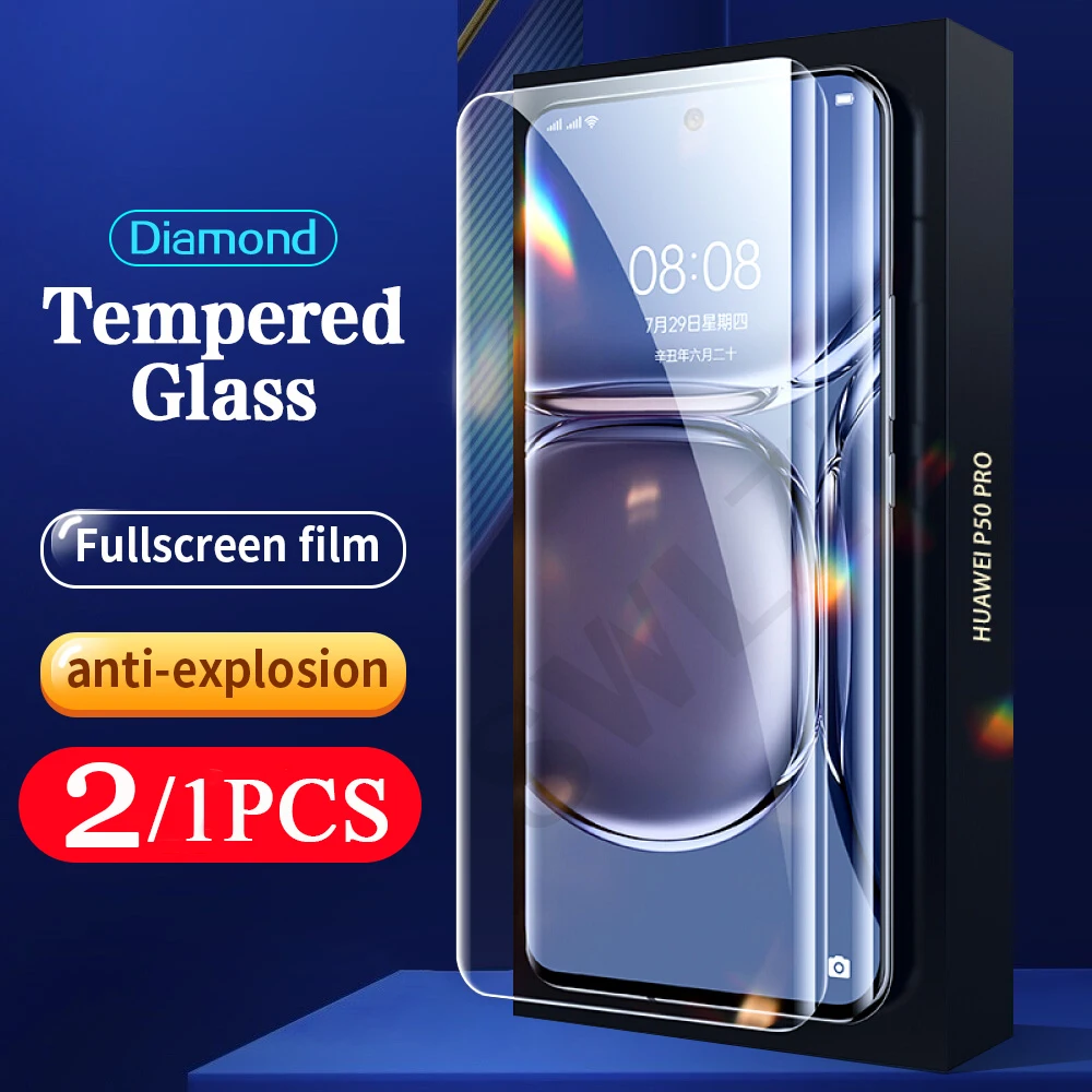 

2/1Pcs for Huawei P50 Glass P40 lite E P30 P20 pro plus P10 P9 Tempered Glass Phone Screen Protector smartphone protective film