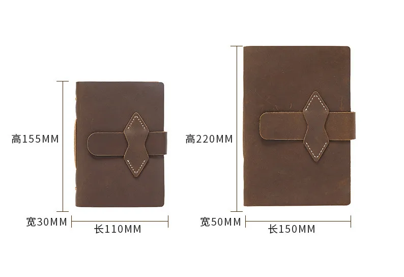 Блокнот из натуральной кожи ручной работы винтажный дневник воловьей 120 листов