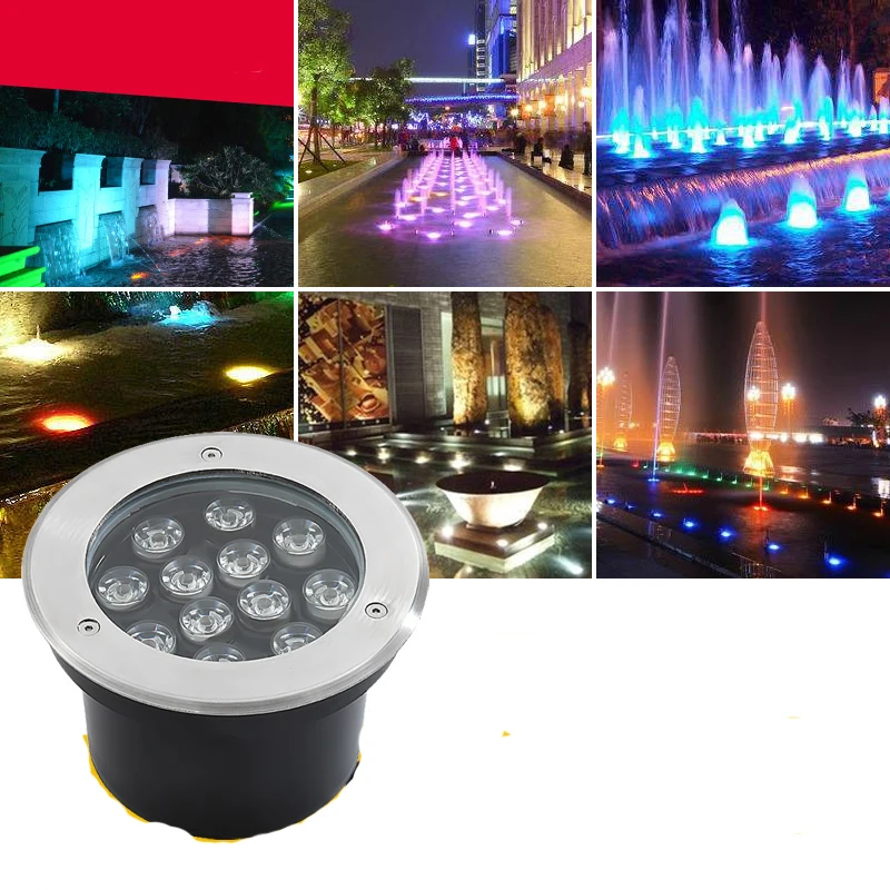 

Fanlive 10pcs 3W/5W/6W/7W/9W/12W/15W/18W LED Outdoor Ground Garden Path Floor Underground Buried Yard Lamp Spot Landscape Light