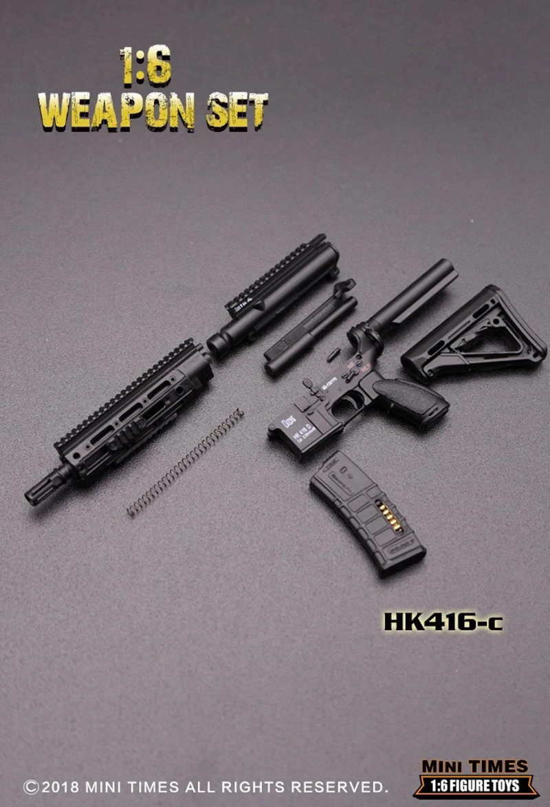 

16cm 1/6 Scale Mini Times Toys Gun Model Figure Weapons Model Accessories HK416 C For 12" Army Solider Action