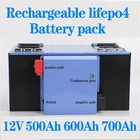 Lifepo4 батарея литий-железо-phosthate аккумуляторные батареи 12V 500Ah 600Ah 700Ah 150A BMS 1800 Вт большей емкости портативных зарядных устройств + 20A Зарядное устройство