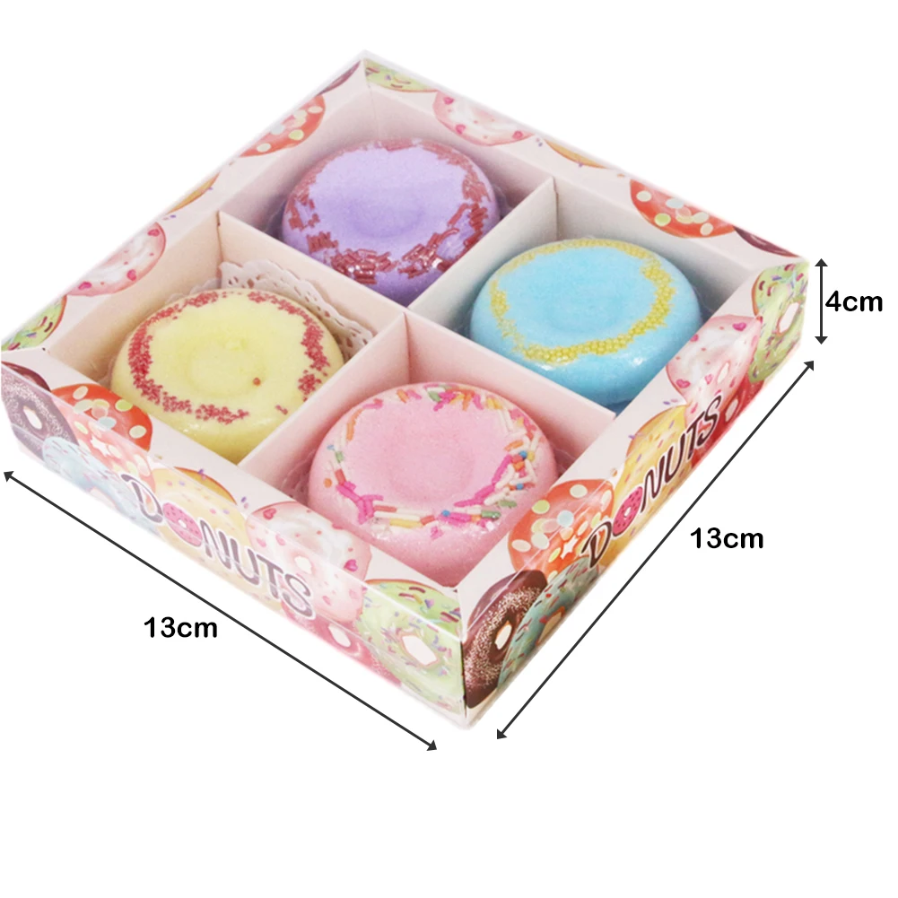 

Moisturizing Body Salt Bubble 4pcs/Set Doughnut Bath Bomb Balls for Shower SPA Natural Organic Bubble Bath Bombs Ball