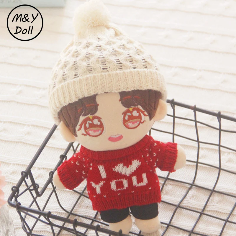 

20CM Doll Clothes Sweater Kpop Idol JIMIN Jennie Lisa Sean Xiao Yibo Wang Snow Hat Christmas Suit Dolls Accessories