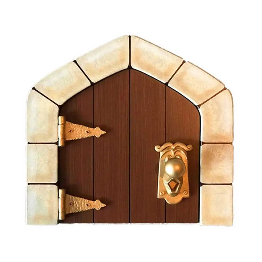 

Mini Door Wooden Hanging Fairy Door For Courtyard Decoration Window Miniatures Wood Door Hanging Ornament For Garden Decoration