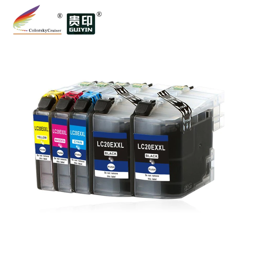 Картридж струйный (CPB20EXXL-5) LC20EXXL LC20E XXL LC20 EXXL для Brother MFC-J5920DW MFC-J985DW BKCMY (5 упаковок) |