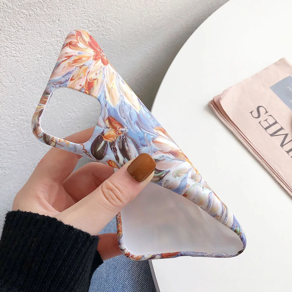 Художественный чехол для телефона iphone 8 Plus 6 6S 7 X XS Max XR цветочный матовый 11 11Pro