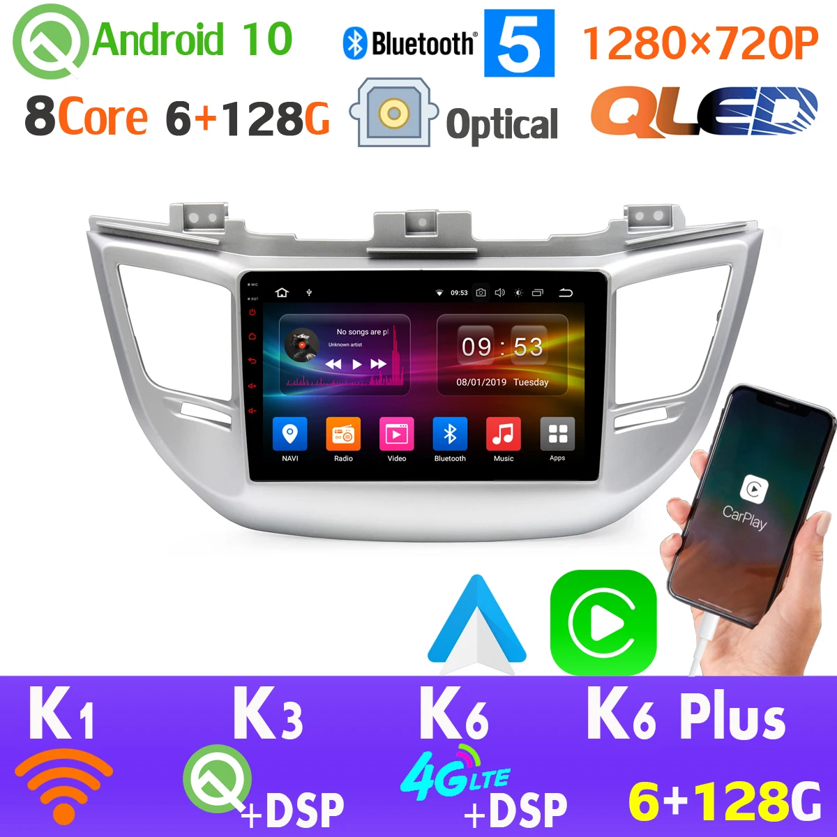 6G + 128G QLED 1280*720 Android 10 0 автомобильный проигрыватель с радио и GPS для Hyundai Tucson IX35 HDMI 4G