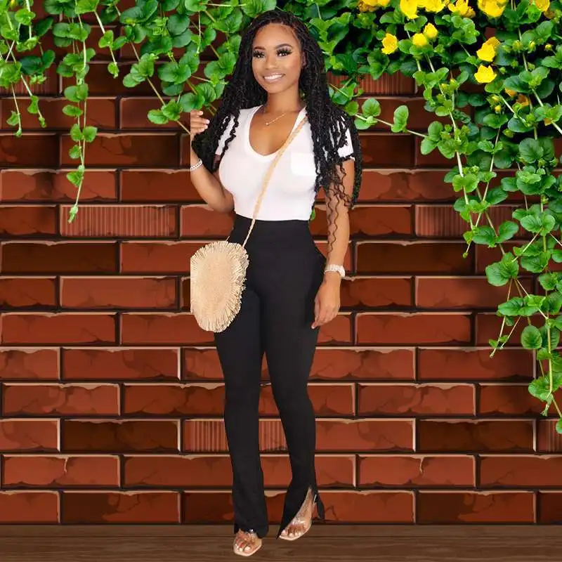 Женские обтягивающие штаны с высокой талией эластичные однотонные облегающие