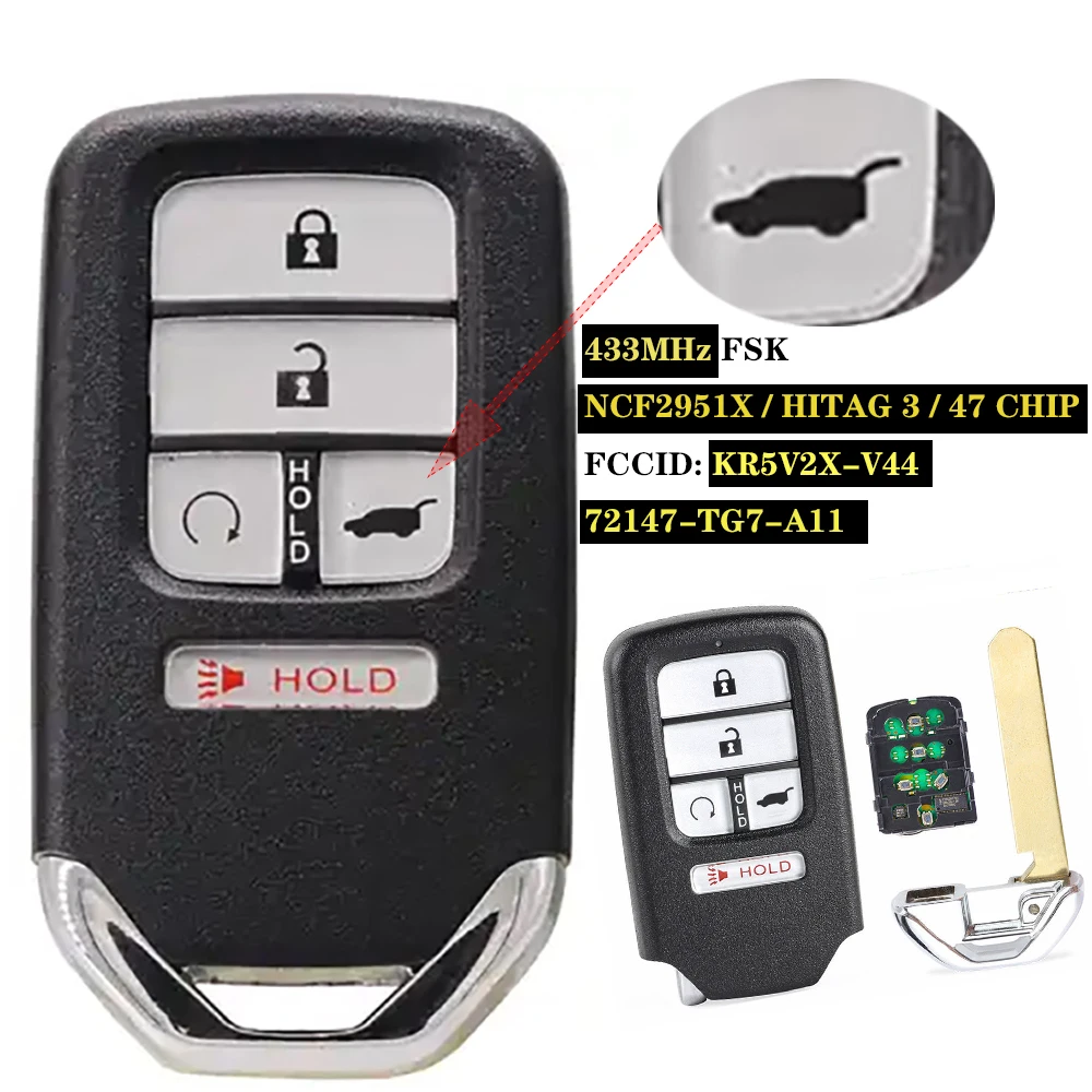 Умный брелок для автомобильного ключа 433 92 МГц FSK 47 чипов 72147-TG7-A11 | Автомобили и