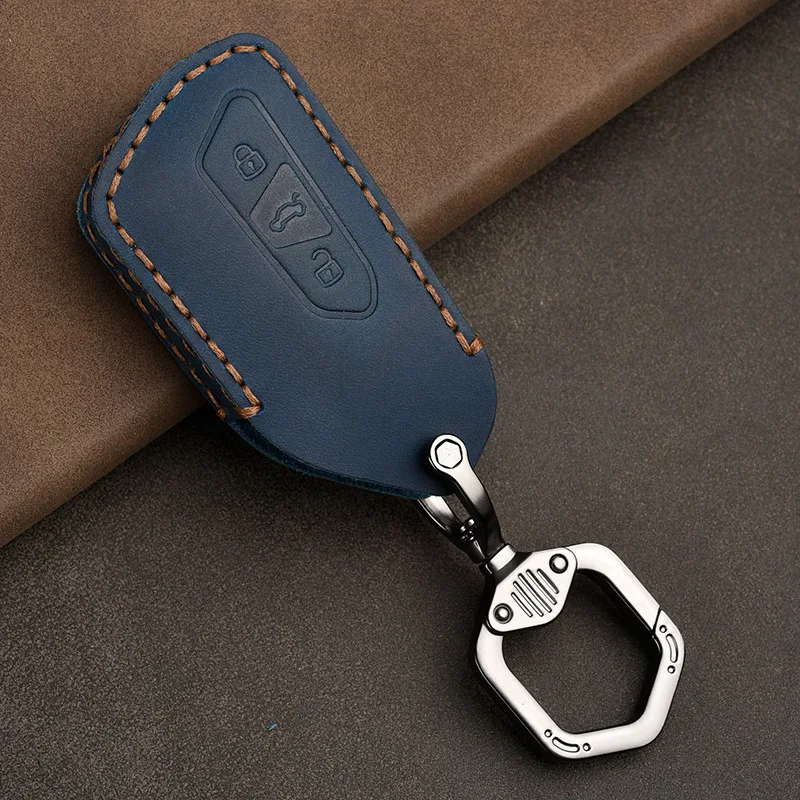 

Leather Handmade Key Cover For New VW Golf 8 MK 8 Skoda Octavia 2020 Remote Cover Case Smart 3 Buttons