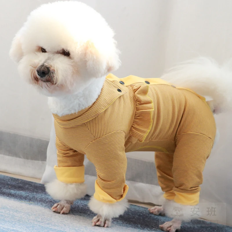 Комбинезон для собаки тонкая 100% Хлопковая пижама щенков одежда защиты живота