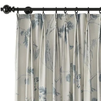 chadmade luna pinch pleat animals print curtain polyester fabric flower print curtain drape panels blackout curtains for bedroom