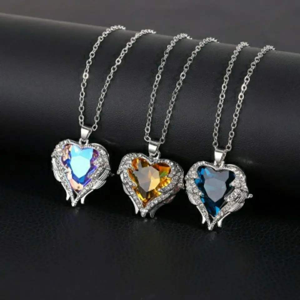 Сердце океана любовь кулон Титаник Ожерелье Мода Сапфир инкрустированные