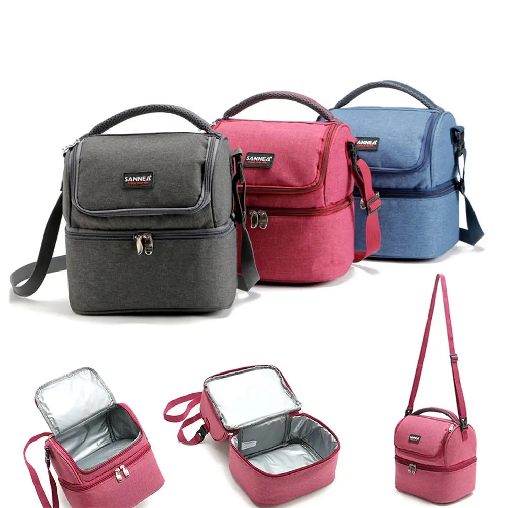 Сумка для ланча с двумя отделениями большая Изолированная Герметичная сумка