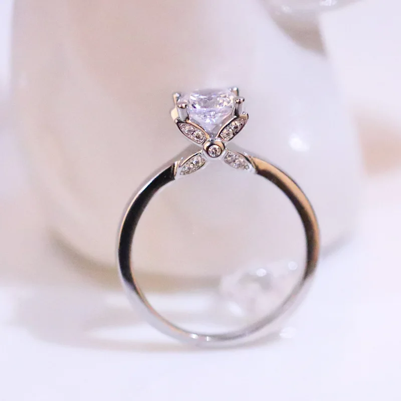 

18K Gold Ring for Women Natural 1 Carat Diamond with Diamond Gold Jewelry Anillos De Bizuteria Anillos Mujer Gemstone Rings Box