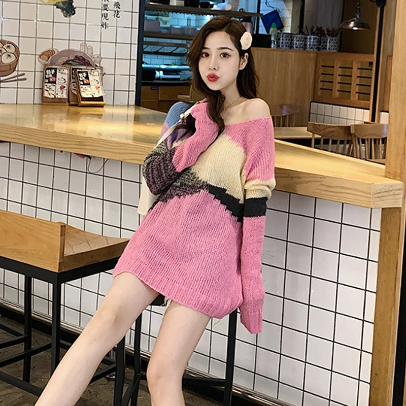 

Осень 2021, зимний свитер, женские топы, вязаный пуловер, женская мягкая теплая толстая верхняя одежда