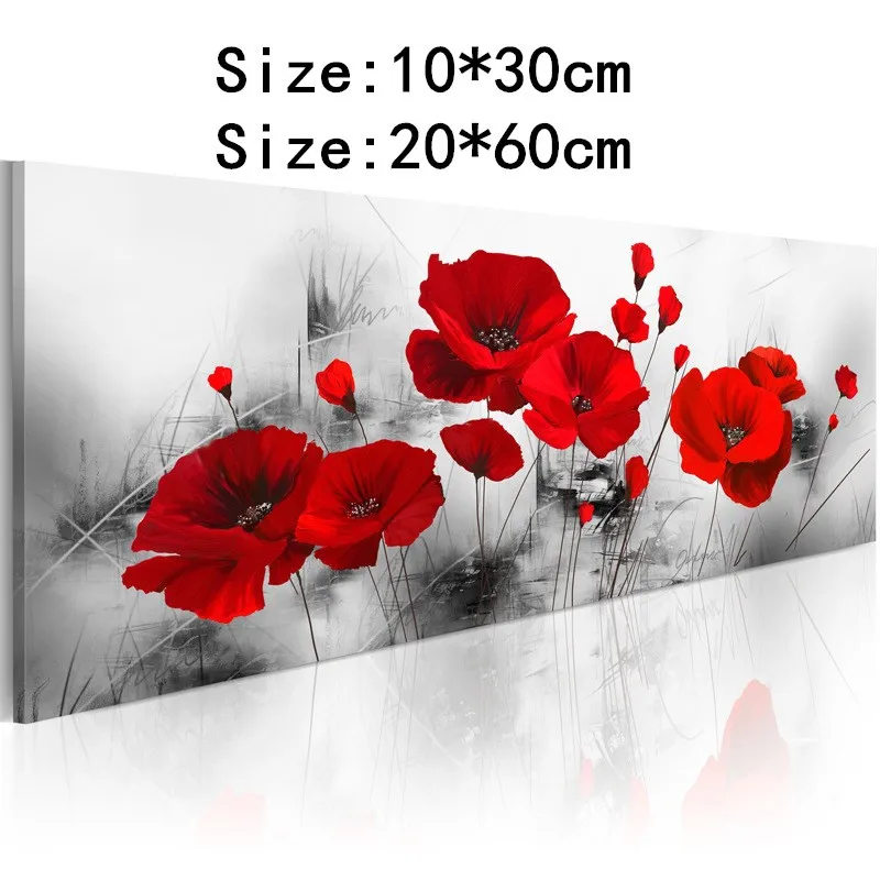 

Modern Flowers Poster Print Wall Art Canvas Painting Red Poppy Flower Picture on The Wall for Living Room Home Decor No Frame