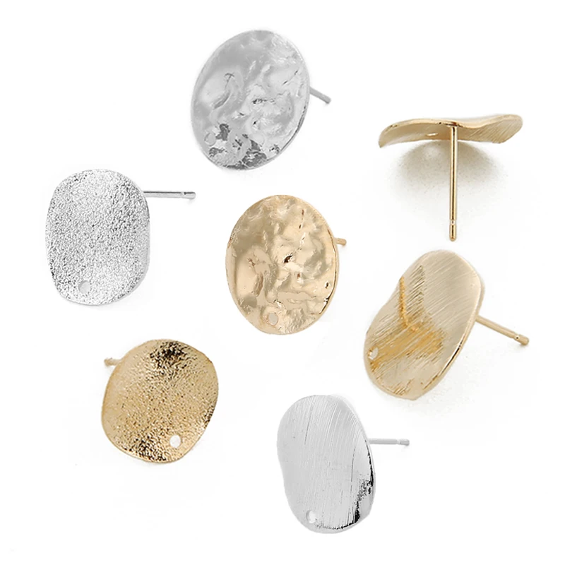 

Gold Color Irregular Circle Distorted Oval Shape Earring Base Findings Alloy Earrings Accessory Eardrop DIY Jewelry Make