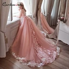 Розовое платье принцессы для девочек, кружевные пышные платья с цветами для девочек, милое платье для дня рождения для девочек, платье для свадебной вечеринки, детское платье