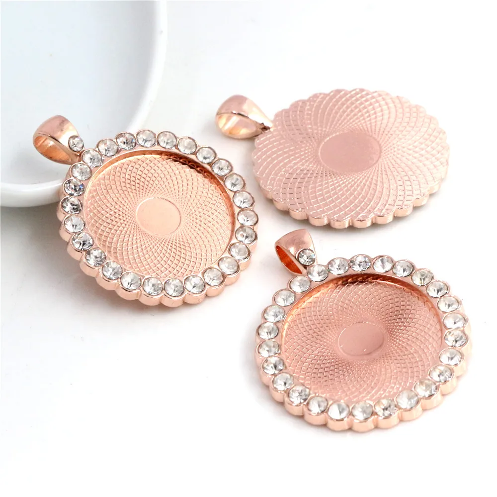 Новая мода 5 шт 25 мм внутренний размер Посеребренная античная бронза розовое