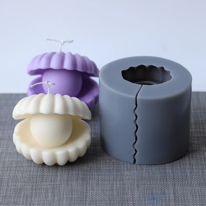 

3D Silicone Aromatherapy Seashell Candle Mold Pearl Shell Shaped Soap Cake Baking Handmade Art Craft Mould Decoration Tools