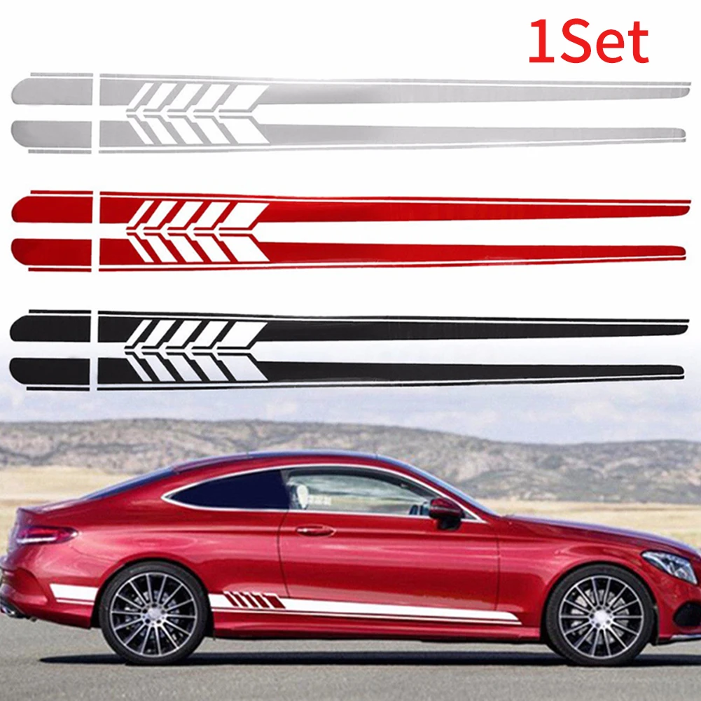

Car Stickers Fashion Waterproof Styling SUVs Universal Stripe Pattern Auto Accessories Side Skirt DIY Decals Body Decor PVC