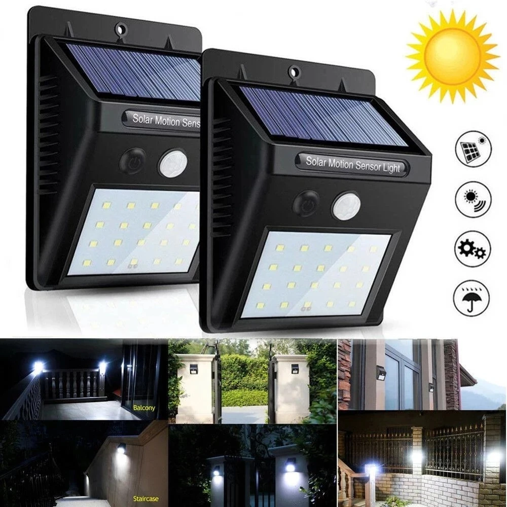 

1-4pcs LED Solar Light Motion Sensor Outdoors Garden Light Decoration Fence Stair Pathway Yard Security Solar Lamp Dropshipping