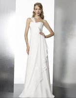 free shipping 2016 new design hot custom sizecolor grecian chiffon beaded one shoulder whiteivory bridal gown wedding dress