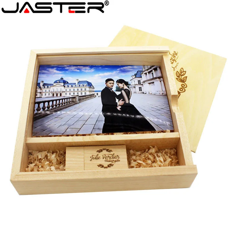 Фотоальбом JASTER maple деревянный usb + коробка карта памяти флеш накопитель 8 ГБ 16 32 64