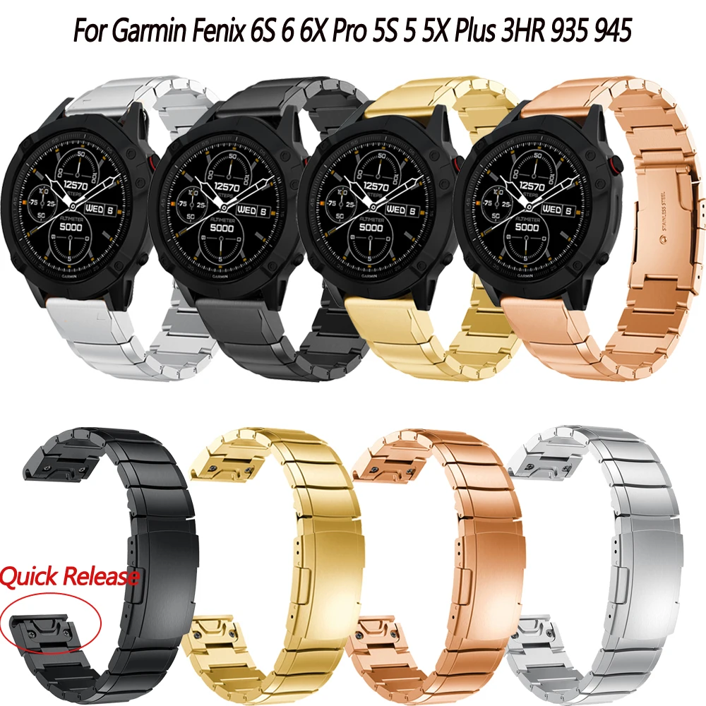 

Metal 26 22 20mm Watch Band Easyfit For Garmin Fenix 5X 5 5S Plus 3 3HR 6 6S 6X Pro Smart Bracelet Quick Release Strap Wristband