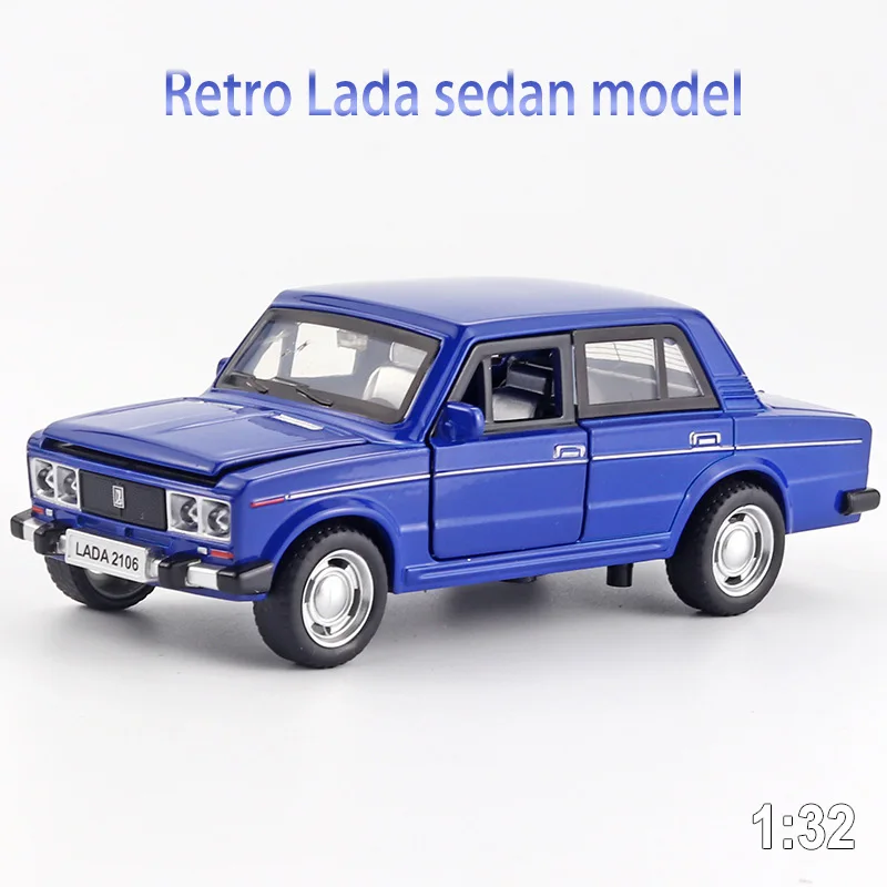 

1:32 Russian Retro Lada Car Model Alloy Die-casting Casting Car Model Sound and Light Pull Back Children's Toy Car Collection