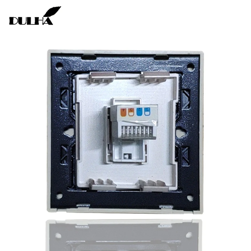 Телефонная розетка RJ11 матовая алюминиевая атласная металлическая панель
