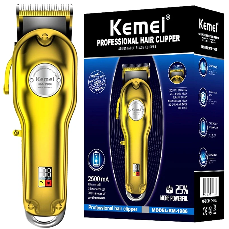 

Original New Professional hair clipper barber li-ion hair trimmer men all metal cordless hair cutting machine haircut 100-240v